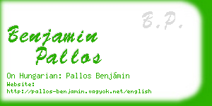 benjamin pallos business card
